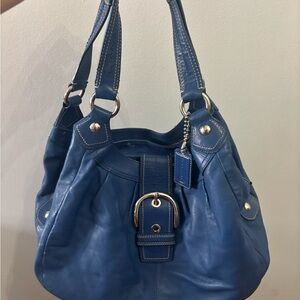 Blue Leather Women's Coach  Bag